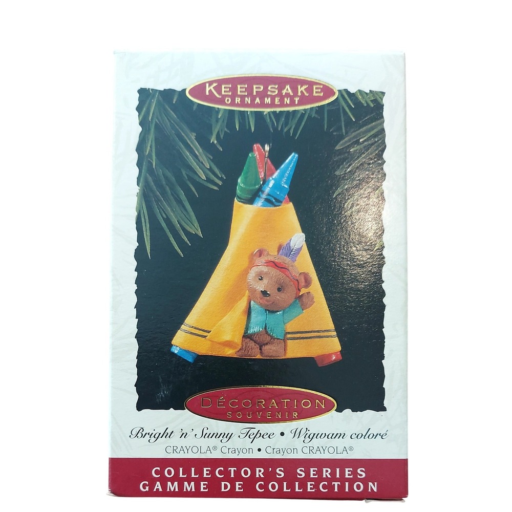Hallmark Keepsake 1995 Crayola Crayon Series 7 Bright n Sunny Tepee Ornament Box